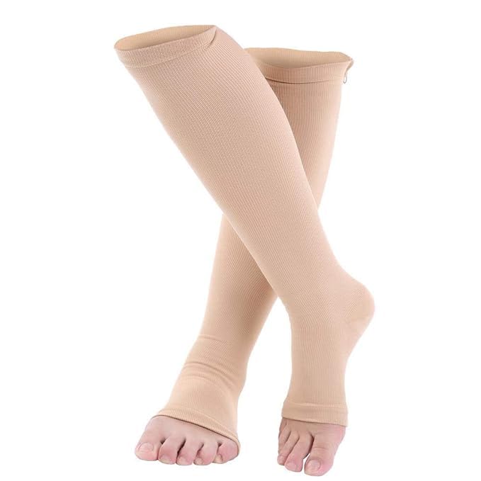 DUVYN MediSock Medical Open-Toe Compression Socks for Foot & Leg Support