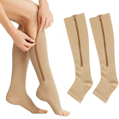 DUVYN MediSock Medical Open-Toe Compression Socks for Foot & Leg Support